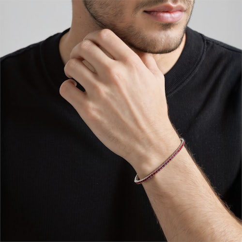Bransoletka tenisowa Luminy 3,0mm: białe złoto, rubiny
